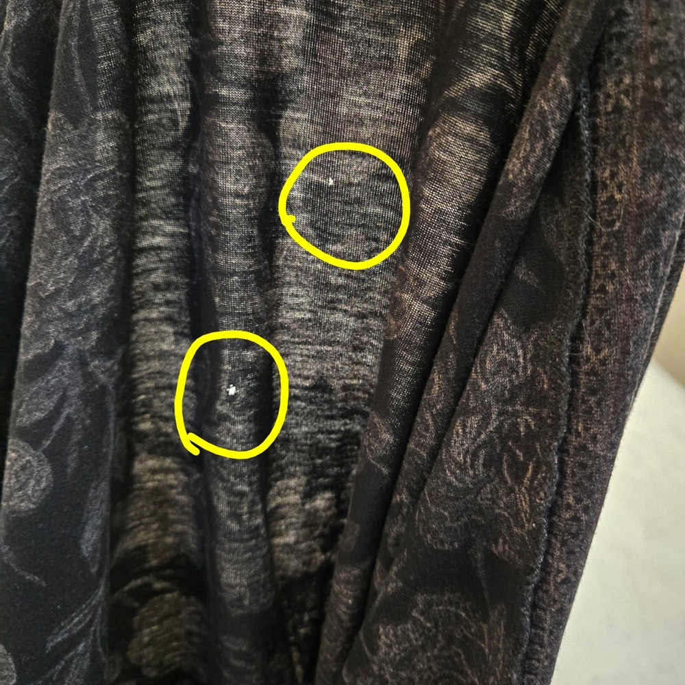 Lucky Brand Womens 3X Floral Henley Tunic Top 3/4 Sleeve Black Boho Viscose‎ - Picture 7 of 16